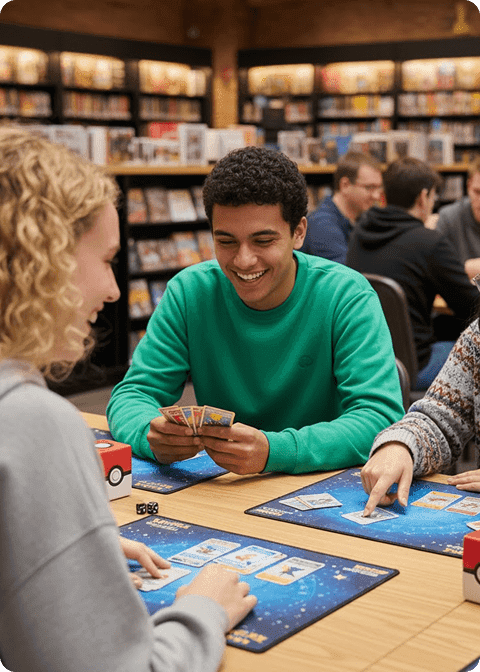 People playing the Pokémon TCG